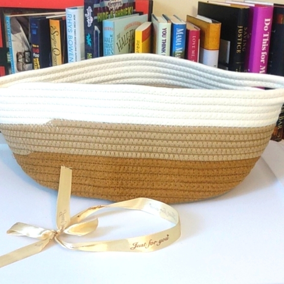 DOG TOY ORGANIZER STORAGE BIN WOVEN PET LAUNDRY BASKET SIZE SMALL NWT - Picture 3 of 6